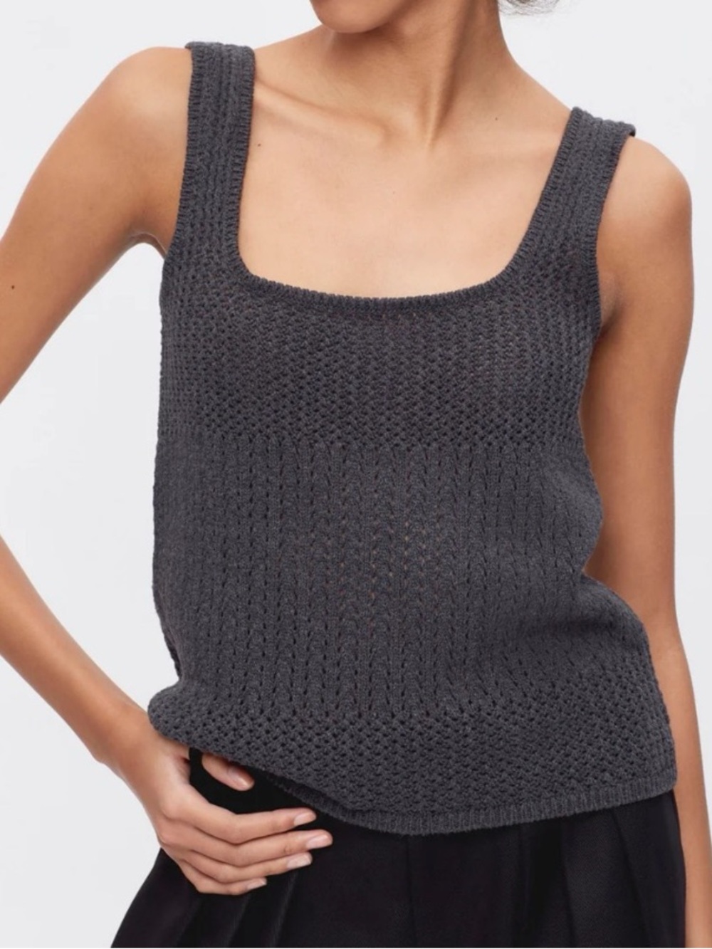 Kotn Grey Blue Samia Knit Tank, Size M